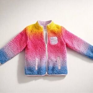Kids Gradient Sherpa Jacket - Pink, Yellow, Blue